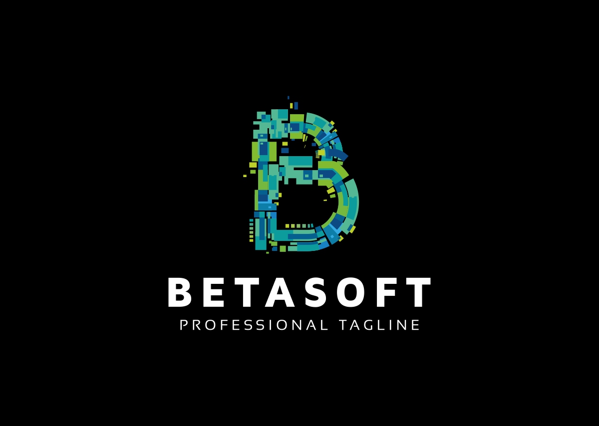Download Шаблон логотипа "Betasoft Logo Template" / Betasoft Logo Template - Шаблон логотипа на тему графика app apparel b letter logo bold brand clean color full media mobile modern social sport strong tough web 3d agency