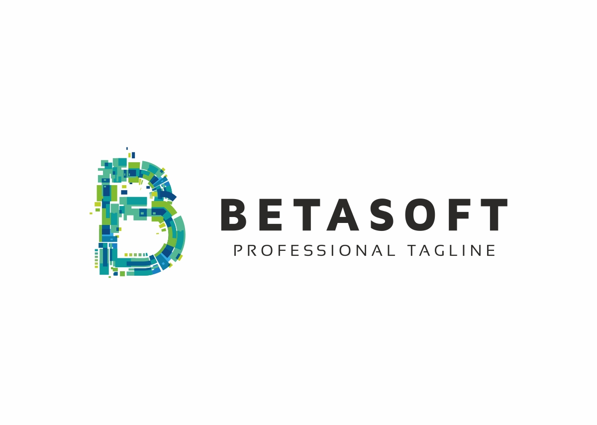 Download Шаблон логотипа "Betasoft Logo Template" / Betasoft Logo Template - Шаблон логотипа на тему графика app apparel b letter logo bold brand clean color full media mobile modern social sport strong tough web 3d agency
