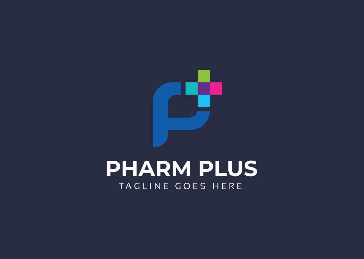 Download Шаблон логотипа "Pharm Plus P Letter Logo Template" / Pharm Plus P Letter Logo Template - Шаблон логотипа на тему графика addition agency brand business consultant consulting corporate entertainment identity investment letter p marketing media p logo plus symbol pole positive