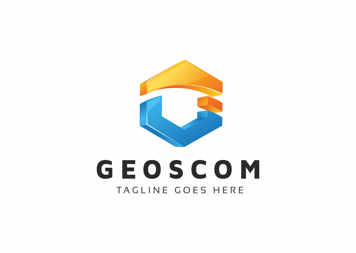 Download Шаблон логотипа "Geoscom G Letter Logo Template" / Geoscom G Letter Logo Template - Шаблон логотипа на тему графика 3d app forum g letter logo shape game media mobile modern software solution studio web