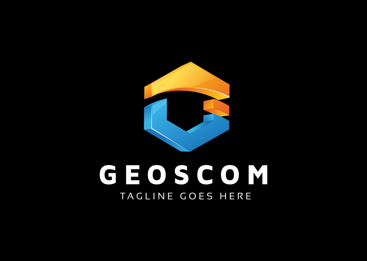 Download Шаблон логотипа "Geoscom G Letter Logo Template" / Geoscom G Letter Logo Template - Шаблон логотипа на тему графика 3d app forum g letter logo shape game media mobile modern software solution studio web