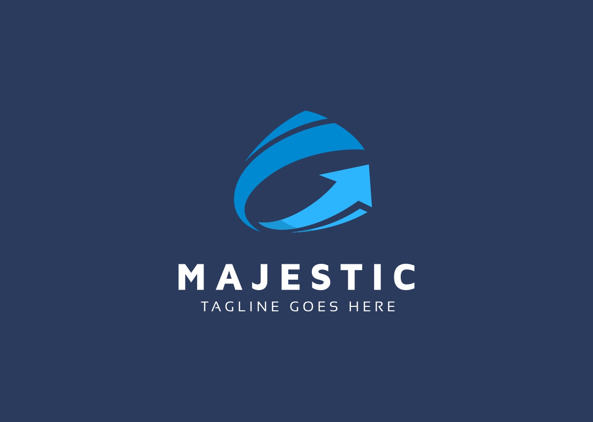Download Шаблон логотипа "Majestic Arrow Logo Template" / Majestic Arrow Logo Template - Шаблон логотипа на тему графика advance agressive arrow bike car communication computer deliver dolphin double economy forward front future high leading modern music next racing