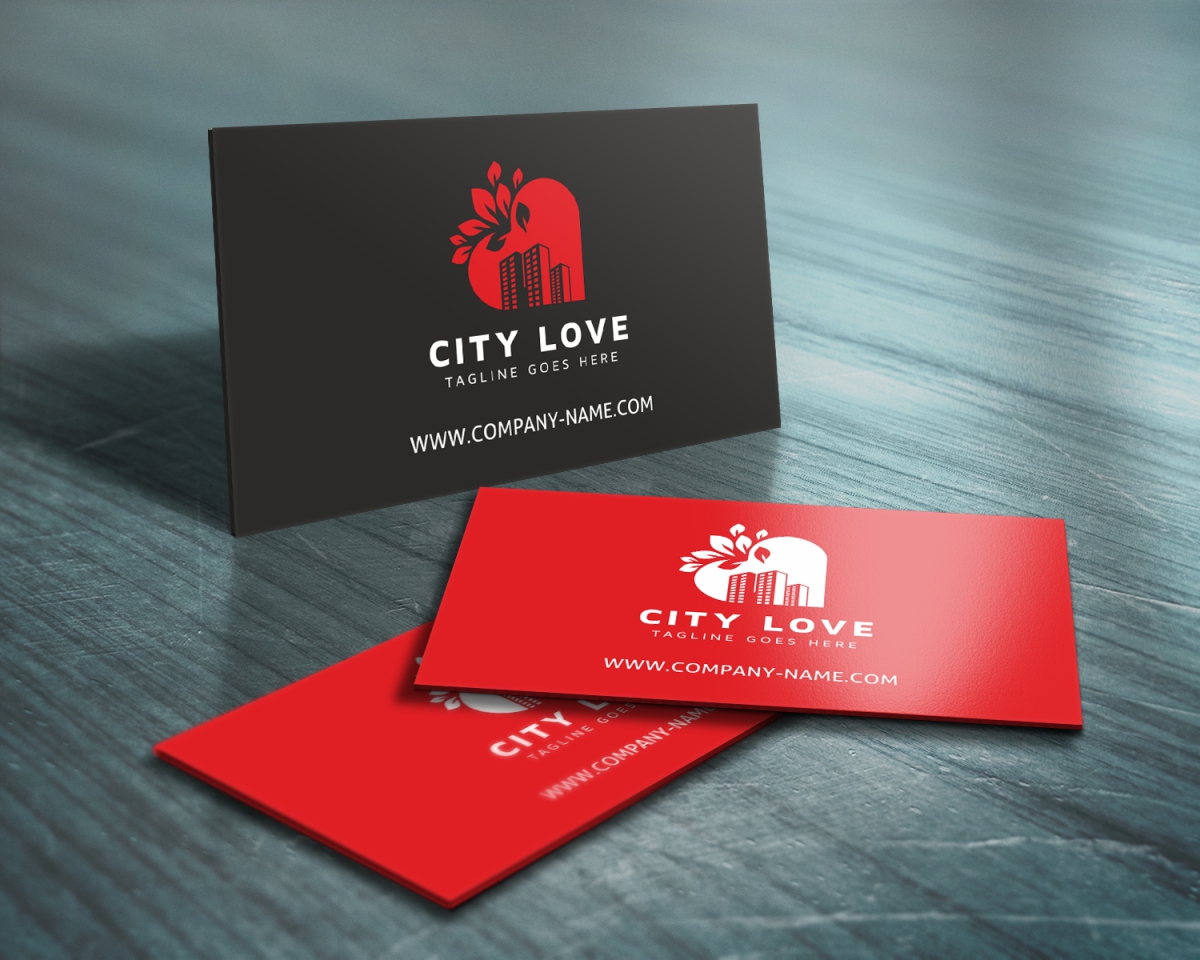 Download Шаблон логотипа "City Love Logo Template" / City Love Logo Template - Шаблон логотипа на тему графика box building capital children city home house land location love metropolis newyork people place property real estate smart social town