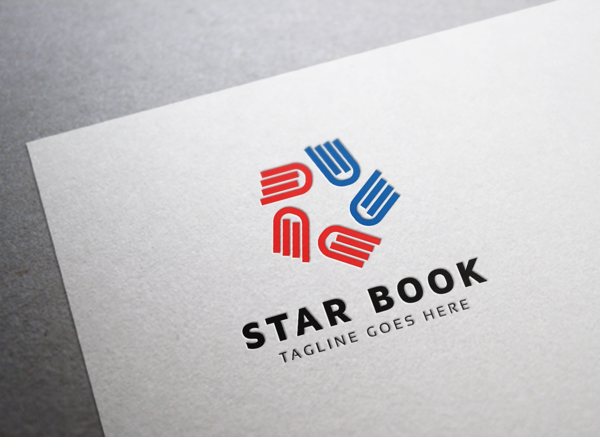 Download Шаблон логотипа "Star Book Logo Template" / Star Book Logo Template - Шаблон логотипа на тему графика agency book store booker booklet bookshop brand business colorful company concept corporate design editable exclusive free font resizeble idea identity