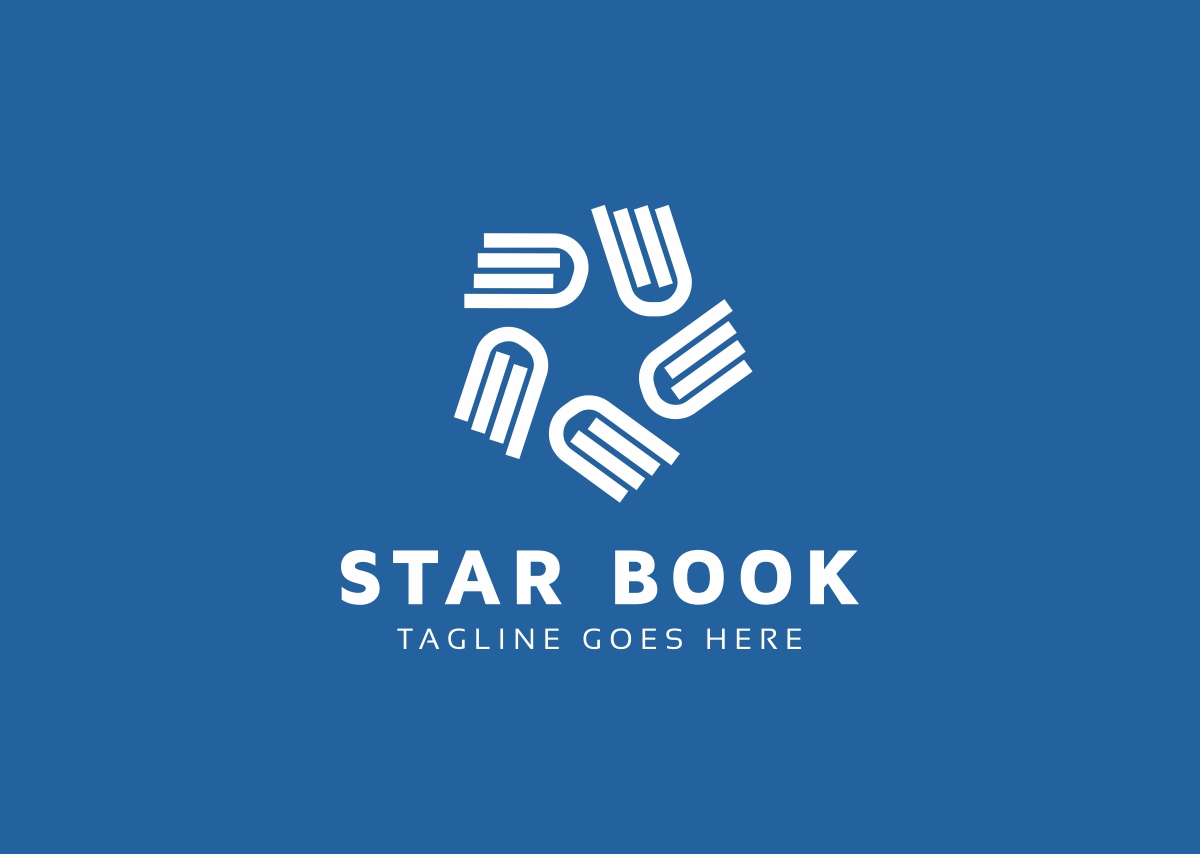 Download Шаблон логотипа "Star Book Logo Template" / Star Book Logo Template - Шаблон логотипа на тему графика agency book store booker booklet bookshop brand business colorful company concept corporate design editable exclusive free font resizeble idea identity