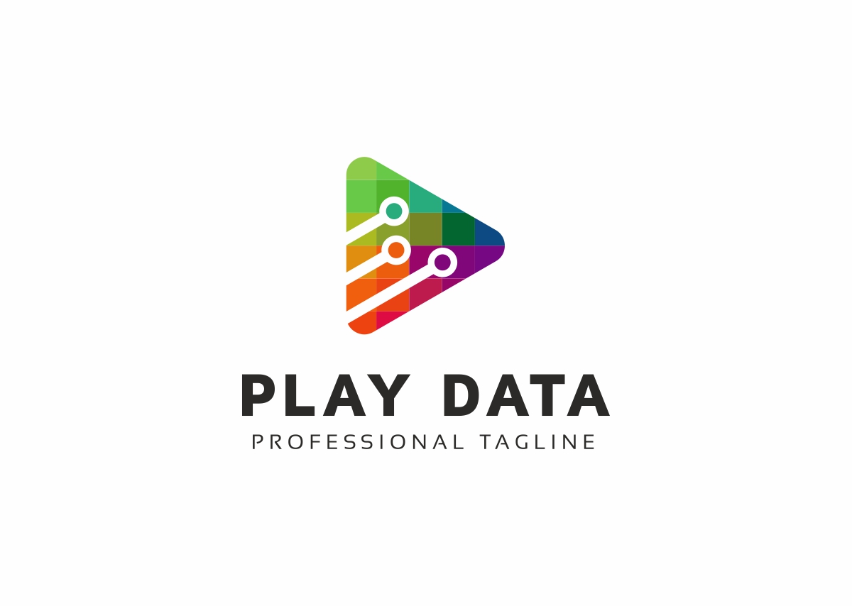 Download Шаблон логотипа "Play Data Logo Template" / Play Data Logo Template - Шаблон логотипа на тему графика brand branding business company data datas digital entertain entertainment game gaming identity it media mobile movie multimedia music pixel play