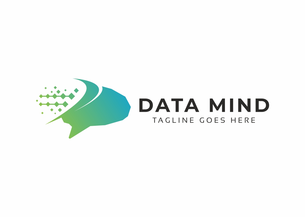 Download Шаблон логотипа "Data Mind Logo Template" / Data Mind Logo Template - Шаблон логотипа на тему графика artificial intelligence brain brainstorm cortex creation data development digital engineer entertainment expertise gaming generation genetic genius head human humanoid mind