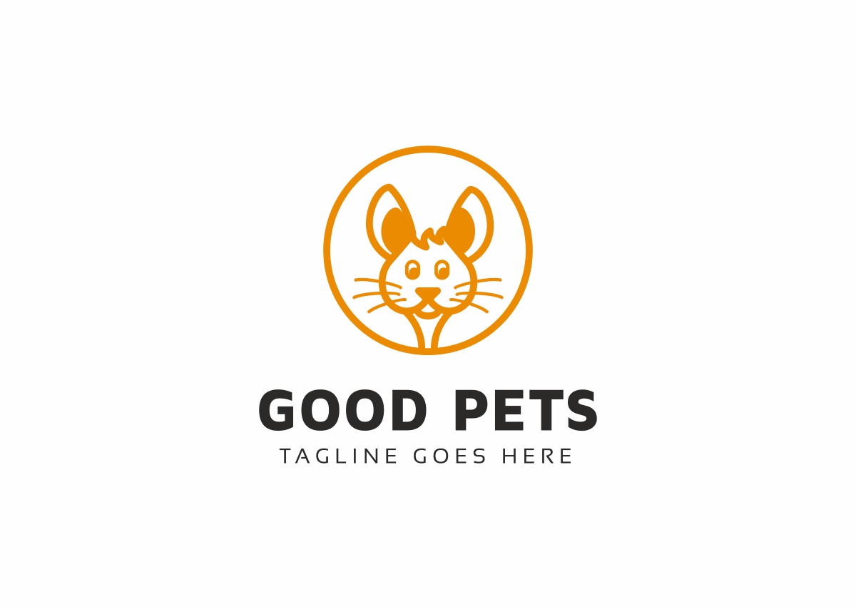 Download Шаблон логотипа "Good Pets Logo Template" / Good Pets Logo Template - Шаблон логотипа на тему графика ai animal lover shop animals brand business care cat clinic company corporate dog eps health healthy heart identity love paw