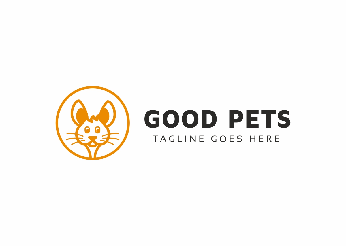 Download Шаблон логотипа "Good Pets Logo Template" / Good Pets Logo Template - Шаблон логотипа на тему графика ai animal lover shop animals brand business care cat clinic company corporate dog eps health healthy heart identity love paw