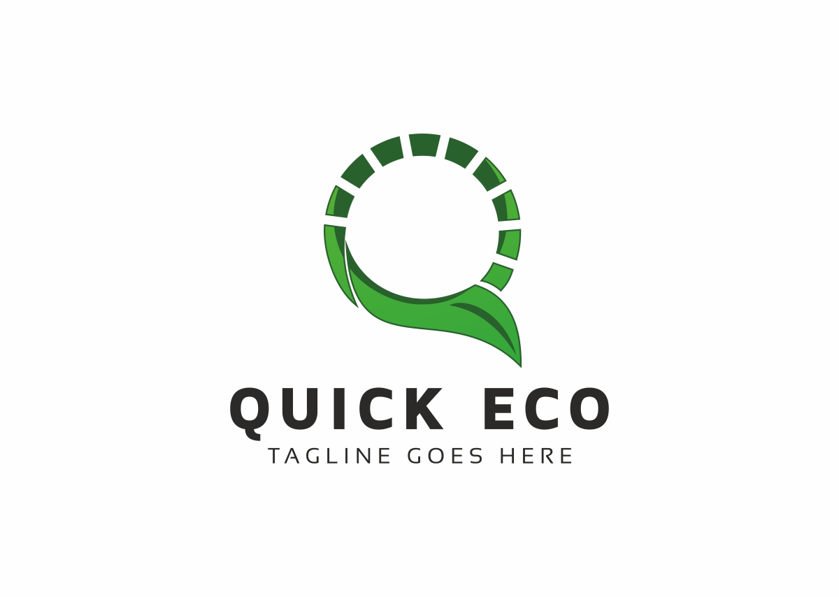 Download Шаблон логотипа "Quick Eco Logo Template" / Quick Eco Logo Template - Шаблон логотипа на тему графика bold circle corporate creative elegant entertainment letter light limited logo media modern orange professional q studio template unique web