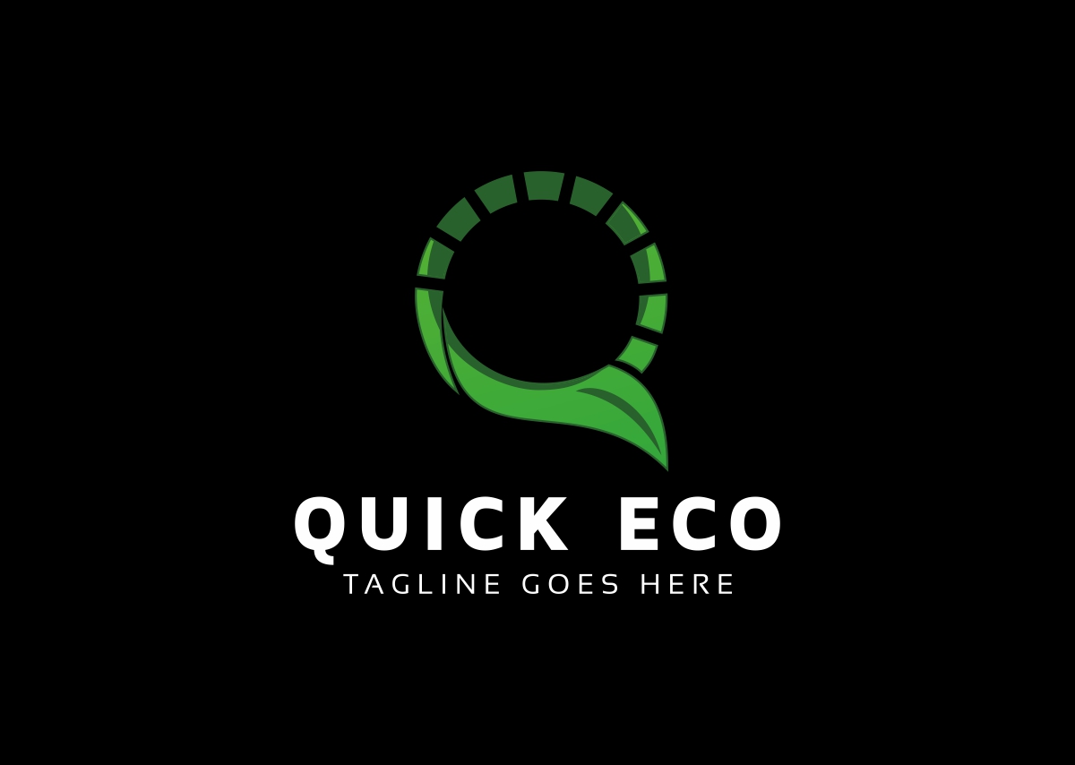 Download Шаблон логотипа "Quick Eco Logo Template" / Quick Eco Logo Template - Шаблон логотипа на тему графика bold circle corporate creative elegant entertainment letter light limited logo media modern orange professional q studio template unique web