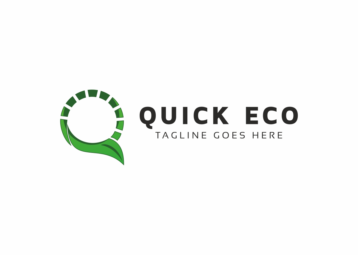 Download Шаблон логотипа "Quick Eco Logo Template" / Quick Eco Logo Template - Шаблон логотипа на тему графика bold circle corporate creative elegant entertainment letter light limited logo media modern orange professional q studio template unique web