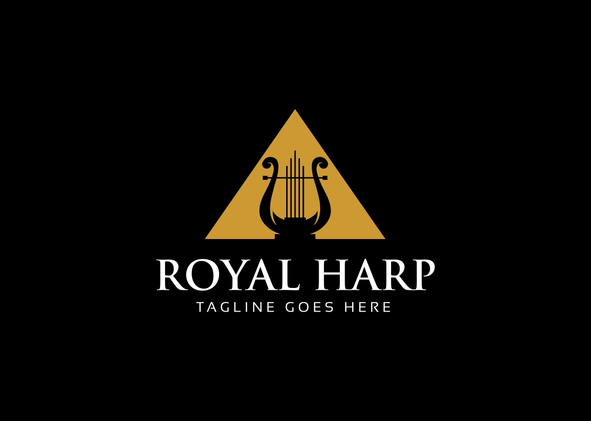 Download Шаблон логотипа "Royal Harp Logo Template" / Royal Harp Logo Template - Шаблон логотипа на тему графика ambient audio brand celestial music chord classic composition entertainment freelance harp identity branding instrument logo mark template logotype melody association