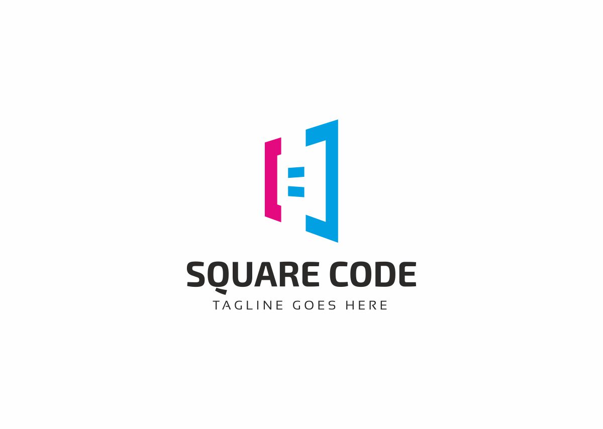 Download Шаблон логотипа "Square Code Logo Template" / Square Code Logo Template - Шаблон логотипа на тему графика abstract account box code coder coding computer computing css fusion help desk html page php program programmer question mark ruby