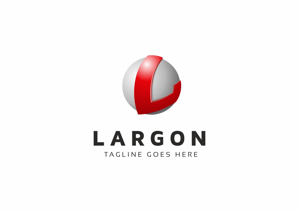 Download Шаблон логотипа "Largon Logo Template" / Largon Logo Template - Шаблон логотипа на тему графика 3d logo app game letter l metallic shinny silver software technology