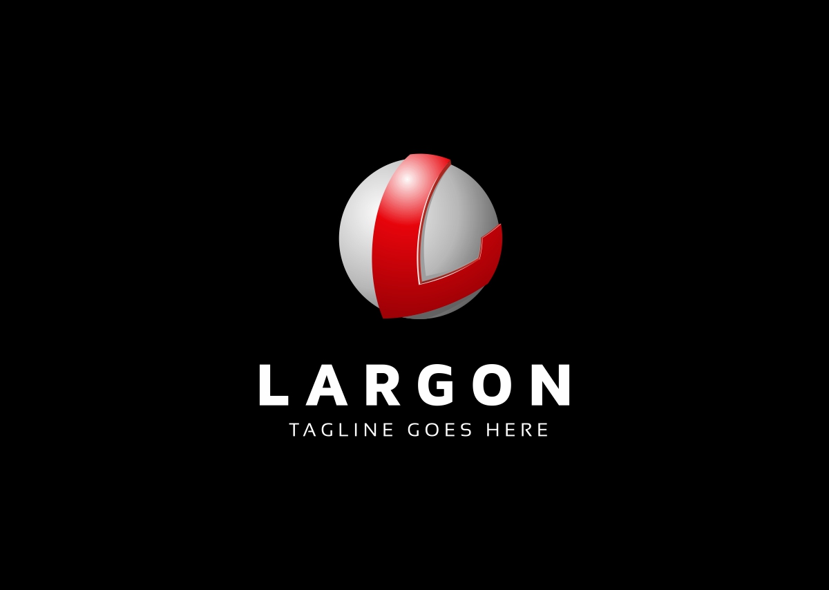 Download Шаблон логотипа "Largon Logo Template" / Largon Logo Template - Шаблон логотипа на тему графика 3d logo app game letter l metallic shinny silver software technology