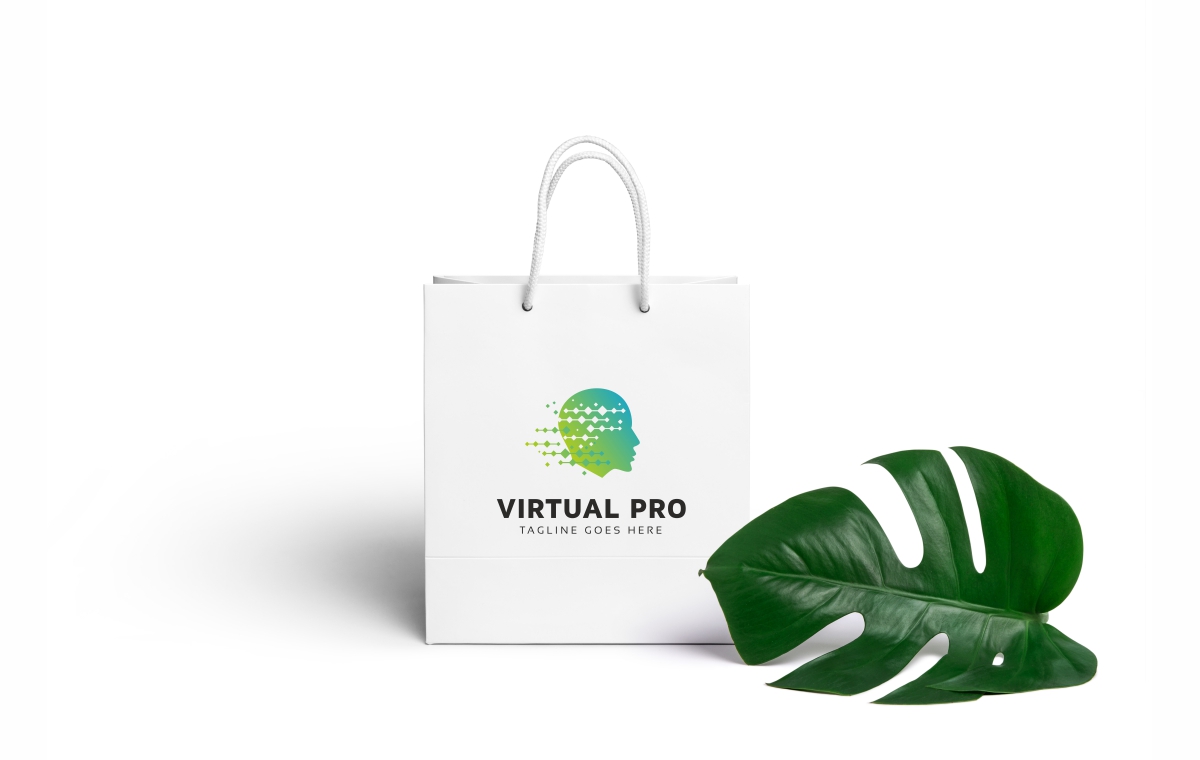 Download Шаблон логотипа "Virtual Pro Logo Template" / Virtual Pro Logo Template - Шаблон логотипа на тему графика augmented reality box business consultant corporate creation creative creativity development digital head hexagon human innovation media multimedia pixel professional publicity