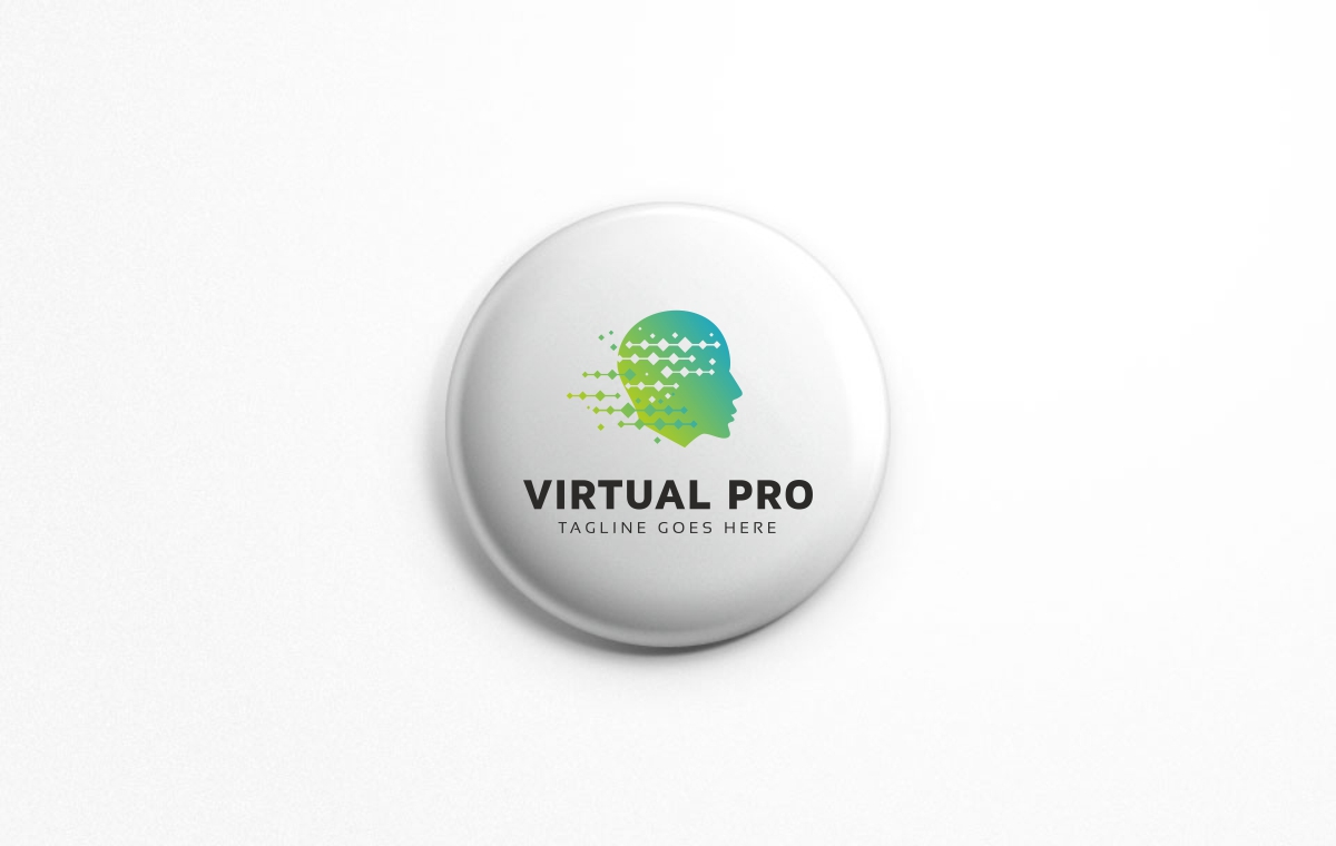 Download Шаблон логотипа "Virtual Pro Logo Template" / Virtual Pro Logo Template - Шаблон логотипа на тему графика augmented reality box business consultant corporate creation creative creativity development digital head hexagon human innovation media multimedia pixel professional publicity