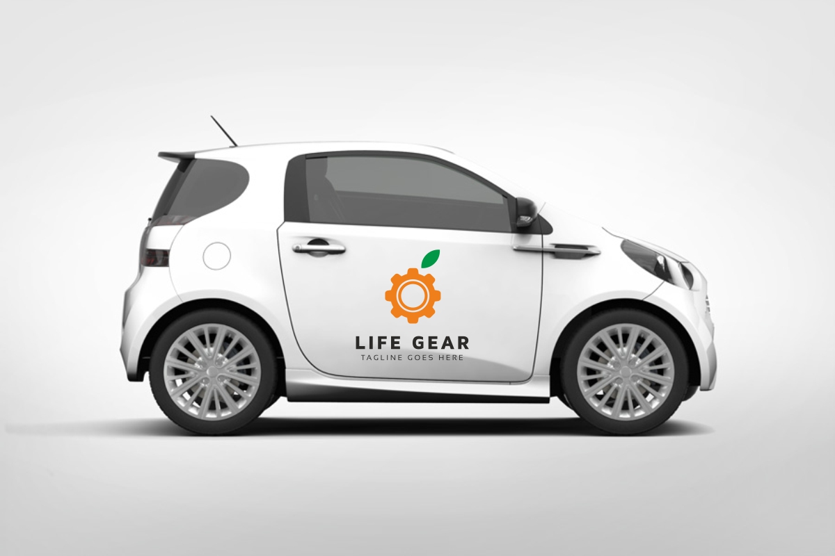 Download Шаблон логотипа "Life Gear Logo Template" / Life Gear Logo Template - Шаблон логотипа на тему графика blue eco gear green industrial industry leaf life orange spring water drops