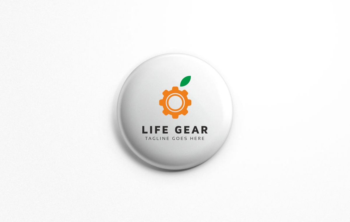 Download Шаблон логотипа "Life Gear Logo Template" / Life Gear Logo Template - Шаблон логотипа на тему графика blue eco gear green industrial industry leaf life orange spring water drops