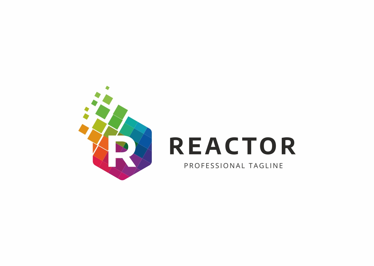Download Шаблон логотипа "Reactor R Letter Logo Template" / Reactor R Letter Logo Template - Шаблон логотипа на тему графика 3d agency app bold business concept corporate creative depth detail glossy gradient industry marketing media modern multimedia professional r letter