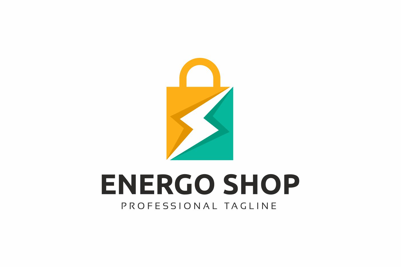 Download Шаблон логотипа "Energy Shop Logo Template" / Energy Shop Logo Template - Шаблон логотипа на тему графика bag business buy cart cheap deal discount mall market offer online store order price retail sale sales sell service shop