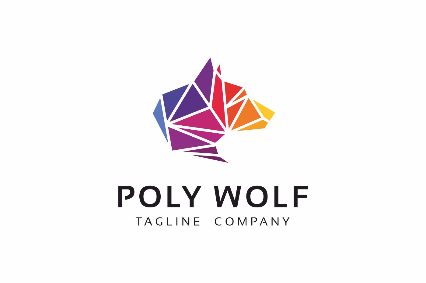 Download Шаблон логотипа "Polygon Wolf Logo Template" / Polygon Wolf Logo Template - Шаблон логотипа на тему графика colorful colors corporate defense entertainment financial horn hunter logo hunting identity investment longevity marketing media outdoor paradox pet poly polygon