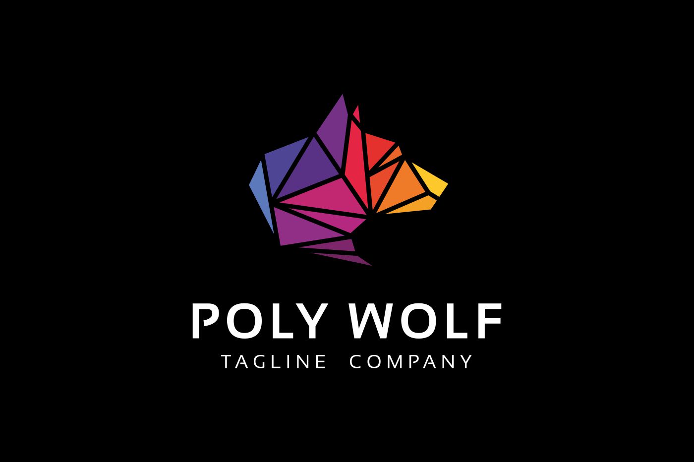 Download Шаблон логотипа "Polygon Wolf Logo Template" / Polygon Wolf Logo Template - Шаблон логотипа на тему графика colorful colors corporate defense entertainment financial horn hunter logo hunting identity investment longevity marketing media outdoor paradox pet poly polygon
