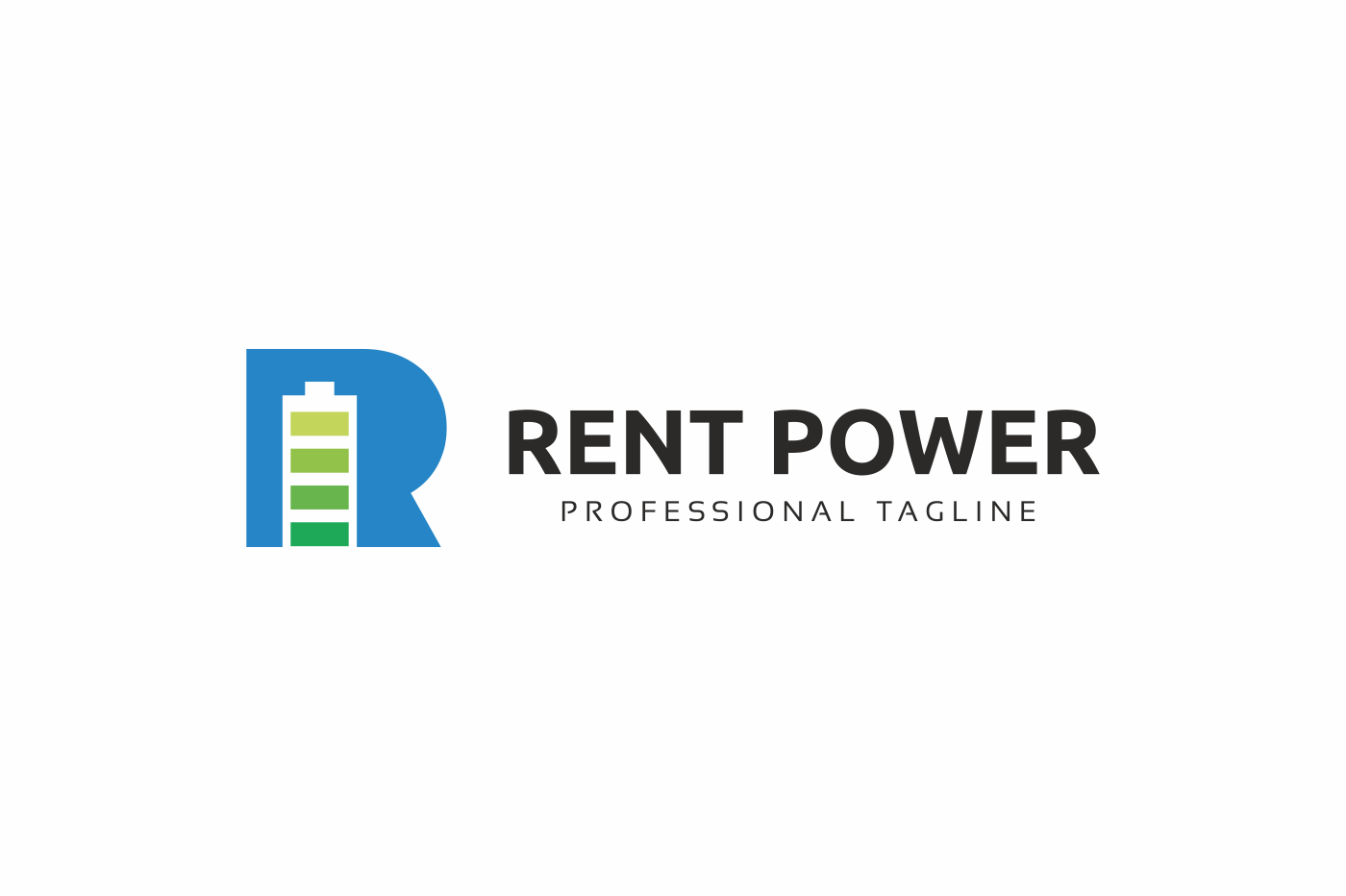 Download Шаблон логотипа "Rent Power Logo Template" / Rent Power Logo Template - Шаблон логотипа на тему графика agency circular consultant consulting corporate creation degree gaming letter marketing media modern r logo race racing random real estate record