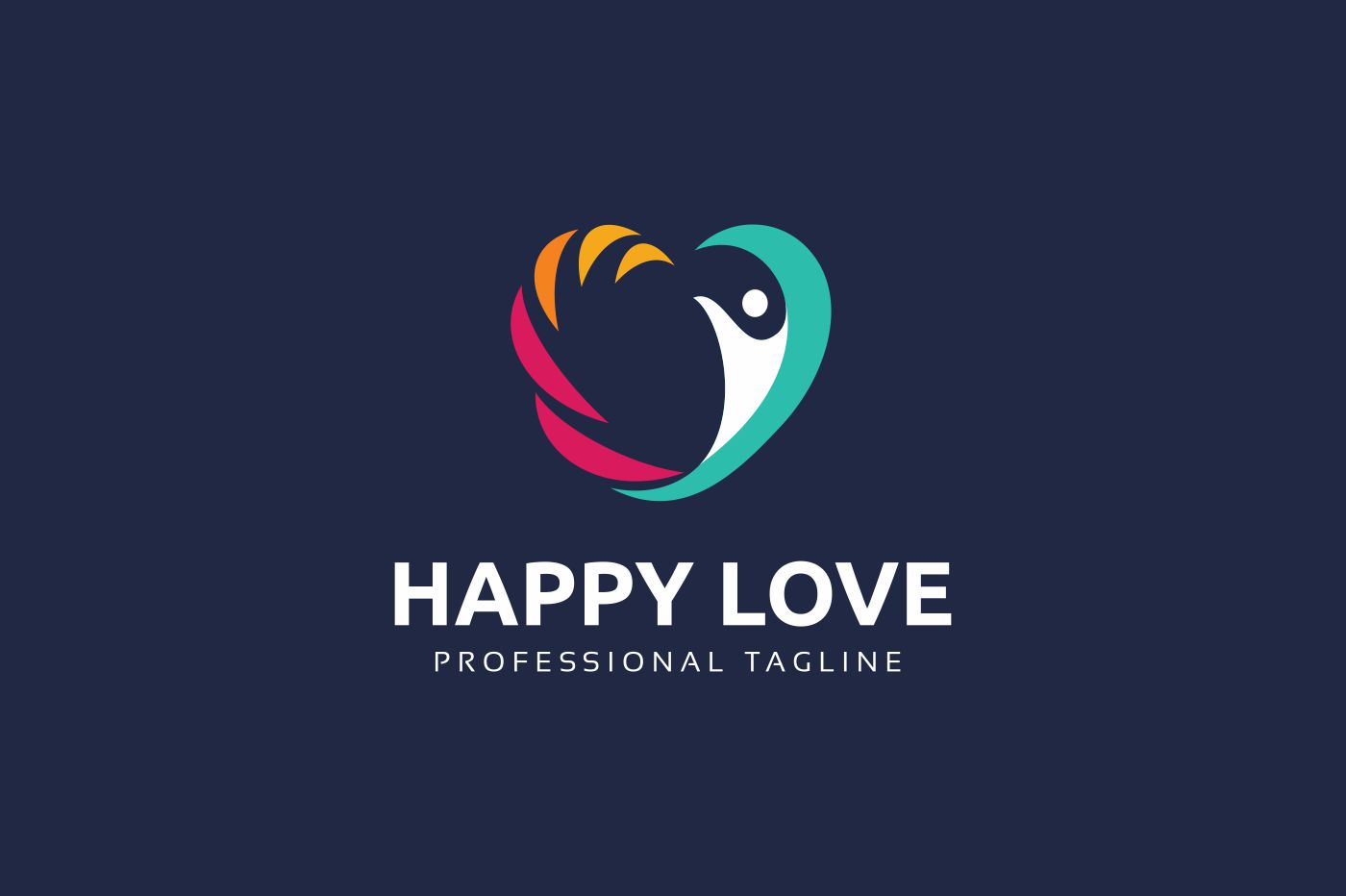 Download Шаблон логотипа "Happy Life Logo Template" / Happy Life Logo Template - Шаблон логотипа на тему графика abstract activity beauty chat connect dating family fitness happy health human life live love man medical meeting minimal minimalist people