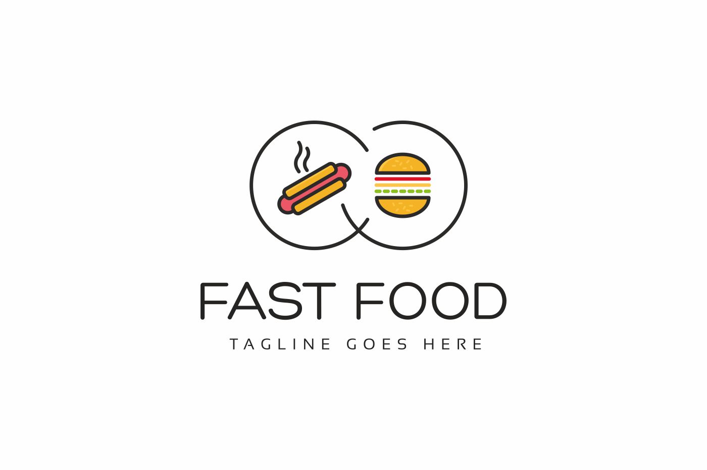Download Шаблон логотипа "Fast Food Logo Template" / Fast Food Logo Template - Шаблон логотипа на тему графика attractive best logo business cmyk corporate creative culinary fast food fine fork hotel &amp;amp; restaurant template nice object objects print