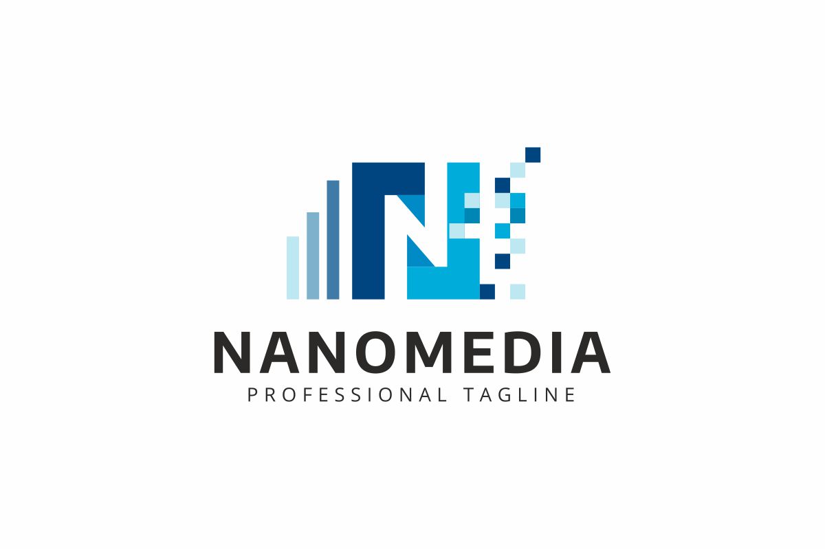 Download Шаблон логотипа "Nanomedia N Letter Logo Template" / Nanomedia N Letter Logo Template - Шаблон логотипа на тему графика business colorful creative design development glossy letter media n n logo professional studio thin