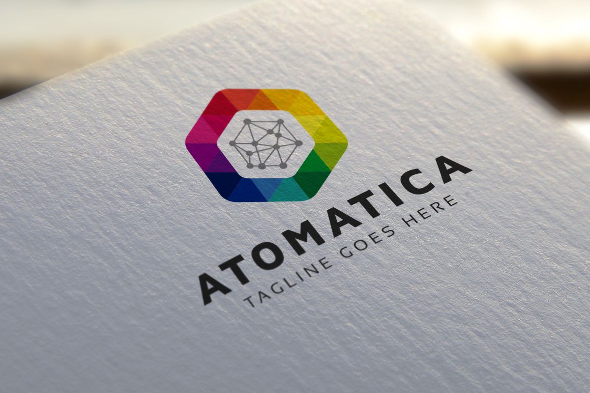 Download Шаблон логотипа "Atom Logo Template" / Atom Logo Template - Шаблон логотипа на тему графика atom logo emd todik atom atomic azoft blue green horizontal icon laboratory logo media molecular molecule orange purple science scientific