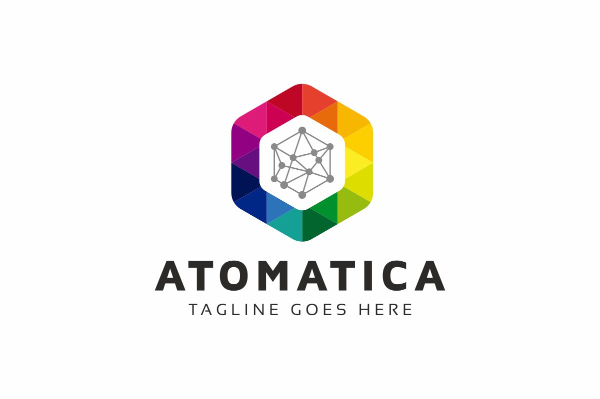 Download Шаблон логотипа "Atom Logo Template" / Atom Logo Template - Шаблон логотипа на тему графика atom logo emd todik atom atomic azoft blue green horizontal icon laboratory logo media molecular molecule orange purple science scientific
