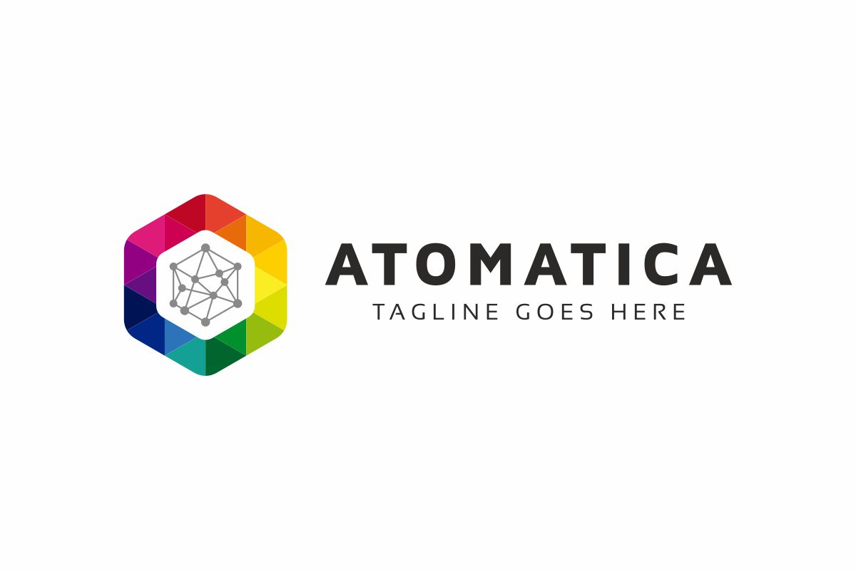 Download Шаблон логотипа "Atom Logo Template" / Atom Logo Template - Шаблон логотипа на тему графика atom logo emd todik atom atomic azoft blue green horizontal icon laboratory logo media molecular molecule orange purple science scientific