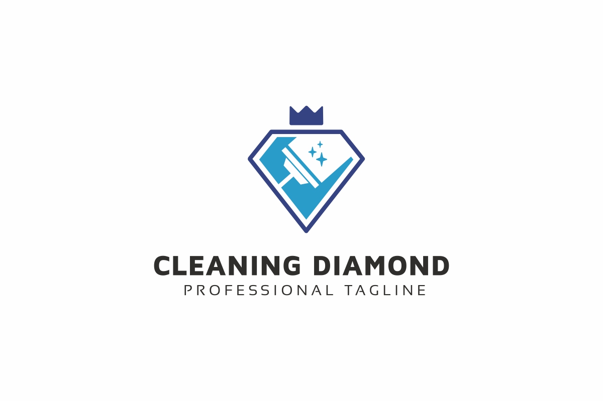 Download Шаблон логотипа "Cleaning Logo Template" / Cleaning Logo Template - Шаблон логотипа на тему графика building clean cleaning fresh home house household maintenance modern natural nature plumbing professional real estate residential service wash washing diamond