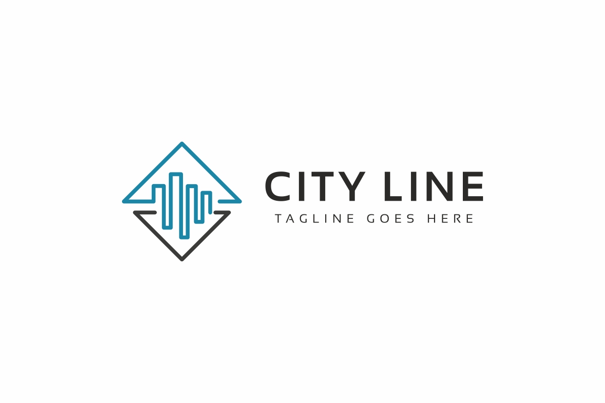 Download Шаблон логотипа "City Line Logo Template" / City Line Logo Template - Шаблон логотипа на тему графика abstract beat beats build building business city clean connect creative energy graph graphic host it line manage management market music