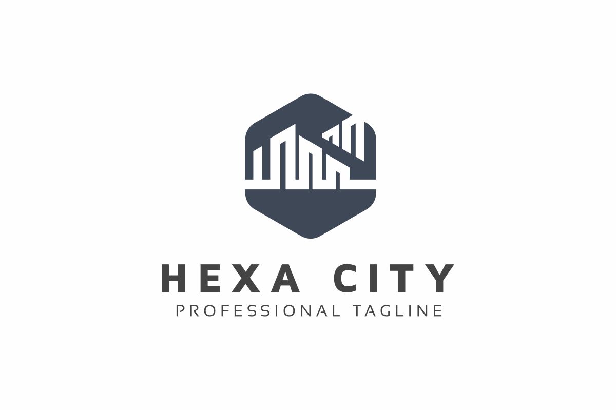 Download Шаблон логотипа "Hexa City Logo Template" / Hexa City Logo Template - Шаблон логотипа на тему графика build building city clean connect geometry hexa hexagon home host house internet lesson line management minimalist office online people provider