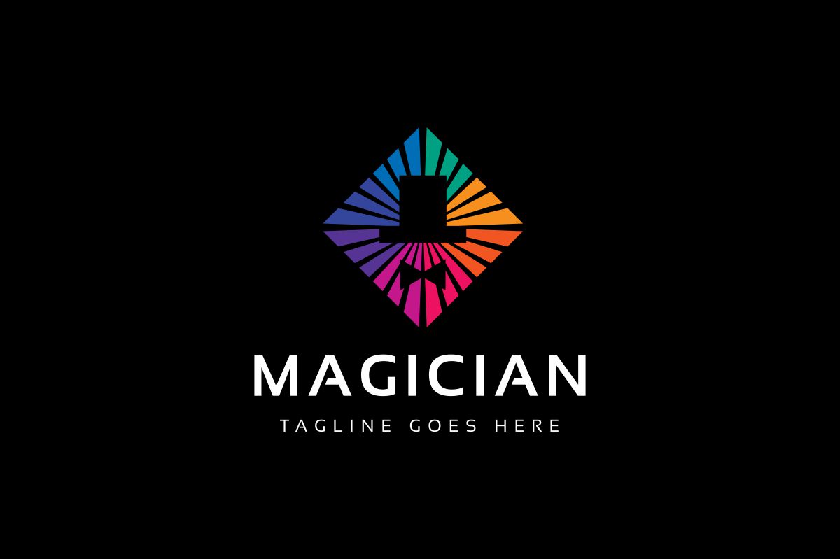 Download Шаблон логотипа "Magician Logo Template" / Magician Logo Template - Шаблон логотипа на тему графика agency artist creative entertainer entertainment expertise hat identity illusion magic magician logo man master player professional show studio talent trick