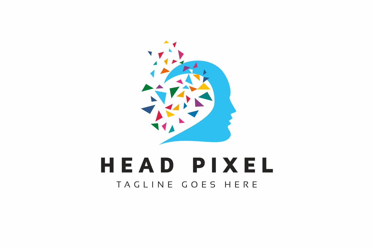 Download Шаблон логотипа "Mind Pixel Logo Template" / Mind Pixel Logo Template - Шаблон логотипа на тему графика abstract app blue colorful creative digital face head human digital idea mind high tech hitech pixel internet modern pixel man