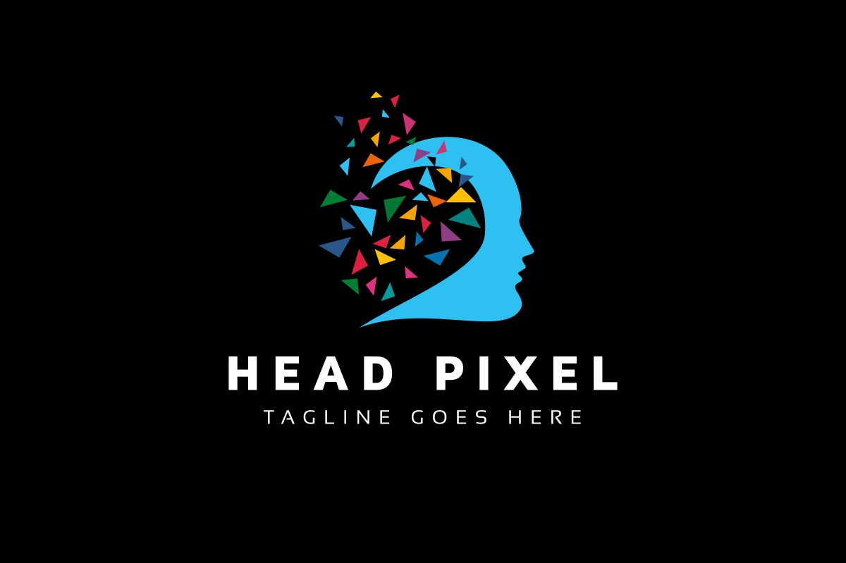 Download Шаблон логотипа "Mind Pixel Logo Template" / Mind Pixel Logo Template - Шаблон логотипа на тему графика abstract app blue colorful creative digital face head human digital idea mind high tech hitech pixel internet modern pixel man