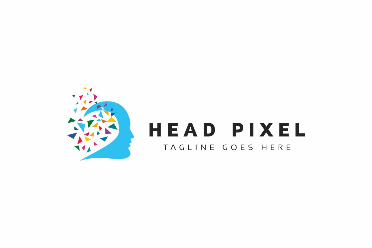 Download Шаблон логотипа "Mind Pixel Logo Template" / Mind Pixel Logo Template - Шаблон логотипа на тему графика abstract app blue colorful creative digital face head human digital idea mind high tech hitech pixel internet modern pixel man