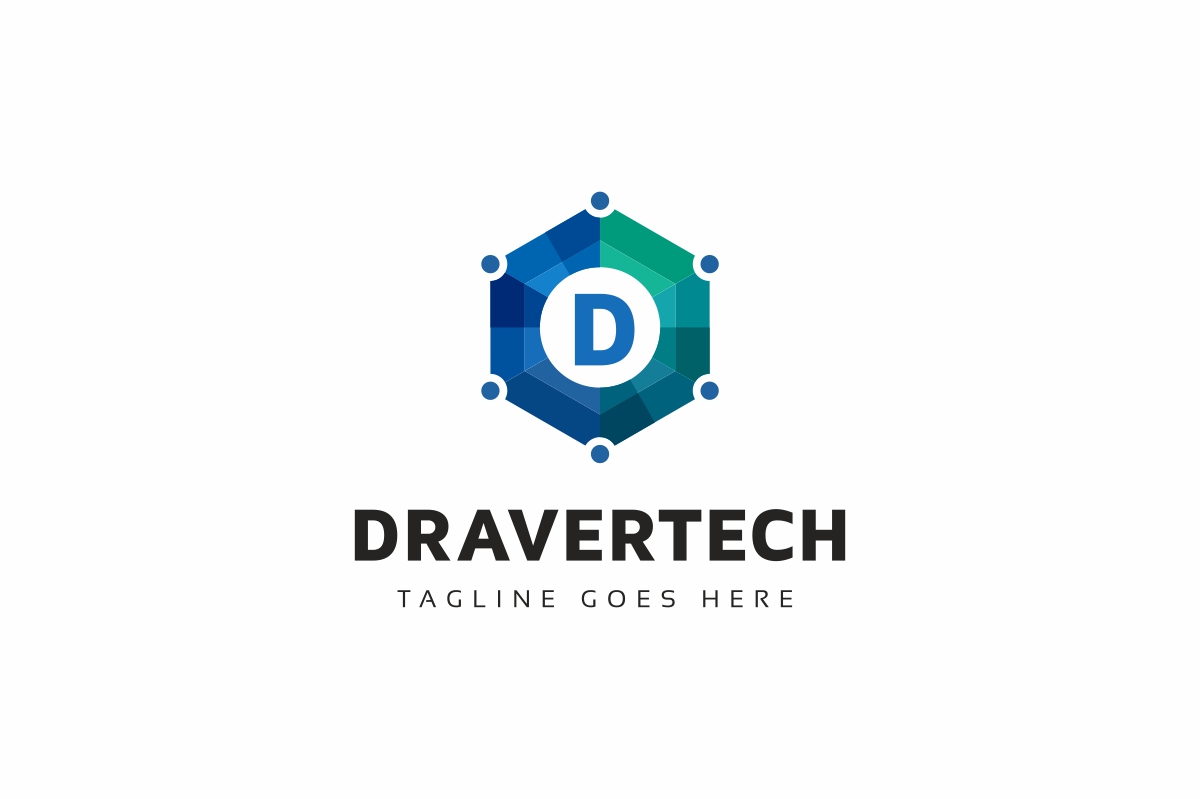Download Шаблон логотипа "Dravertech D Letter Logo Template" / Dravertech D Letter Logo Template - Шаблон логотипа на тему графика box brand branding business corporate creative cube cubic cubical d letter logo data digital dimension diversity dream expertise hexagonal marketing
