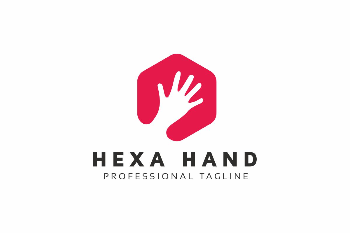 Download Шаблон логотипа "Hexagon Hand Logo Template" / Hexagon Hand Logo Template - Шаблон логотипа на тему графика agent agree box brand branding business buy commerce commercial contract correct customer deal hand shake hexagon ok online purchase rent
