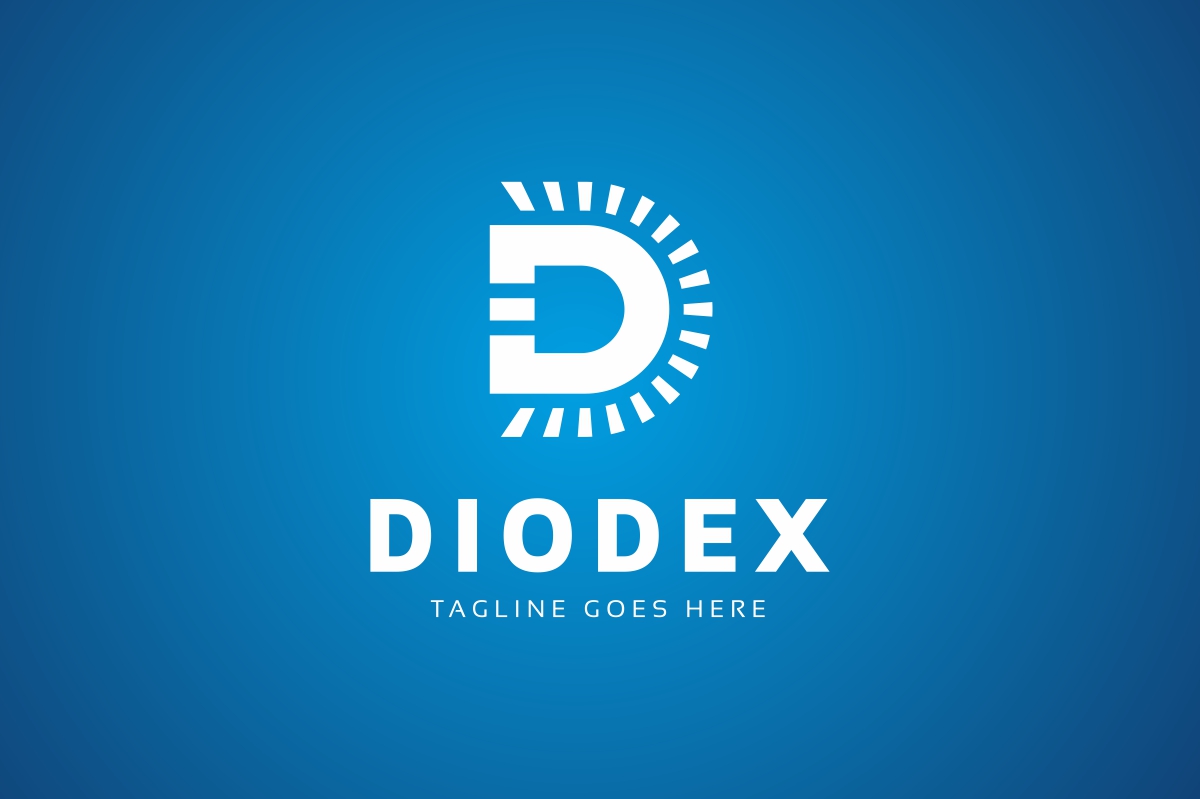 Download Шаблон логотипа "Diode - D Letter Logo Template" / Diode - D Letter Logo Template - Шаблон логотипа на тему графика brand branding builder business d letter logo data developer development digital electronic entertainment gaming idea identity matrix media diode light