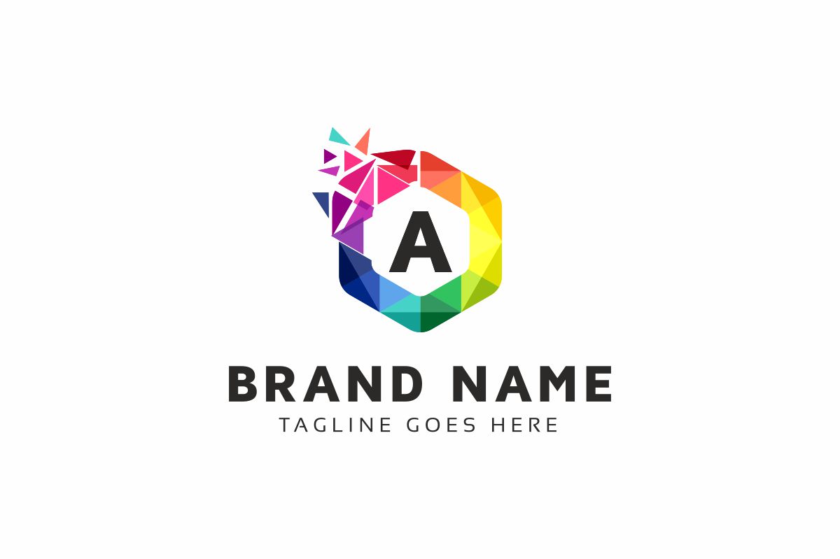 Download Шаблон логотипа "A Letter - Hexagon Colorful Logo Template" / A Letter - Hexagon Colorful Logo Template - Шаблон логотипа на тему графика agency a letter box brand branding business corporate corporative cube cubic cubical design engineer entertainment firm group hexa hexagon identity