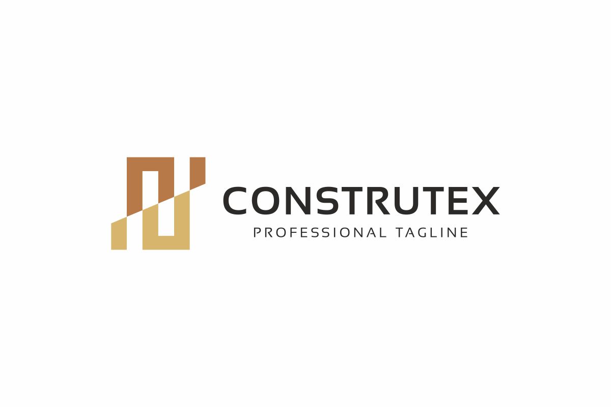 Download Шаблон логотипа "Construction Logo Template" / Construction Logo Template - Шаблон логотипа на тему графика block blue brick building business company construction creative design estate home line real tech technology