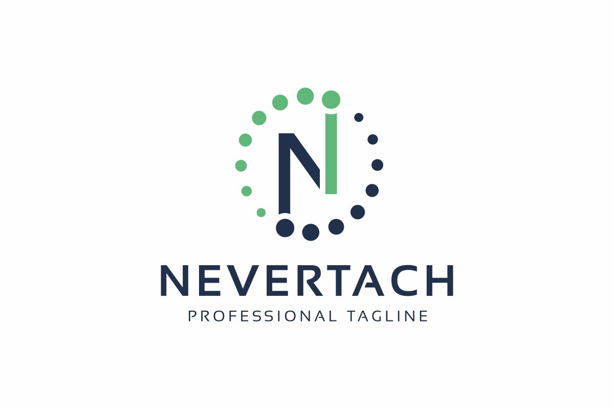 Download Шаблон логотипа "Nevertach N Letter Logo Template" / Nevertach N Letter Logo Template - Шаблон логотипа на тему графика business colorful creative design development glossy letter media n n logo professional studio thin