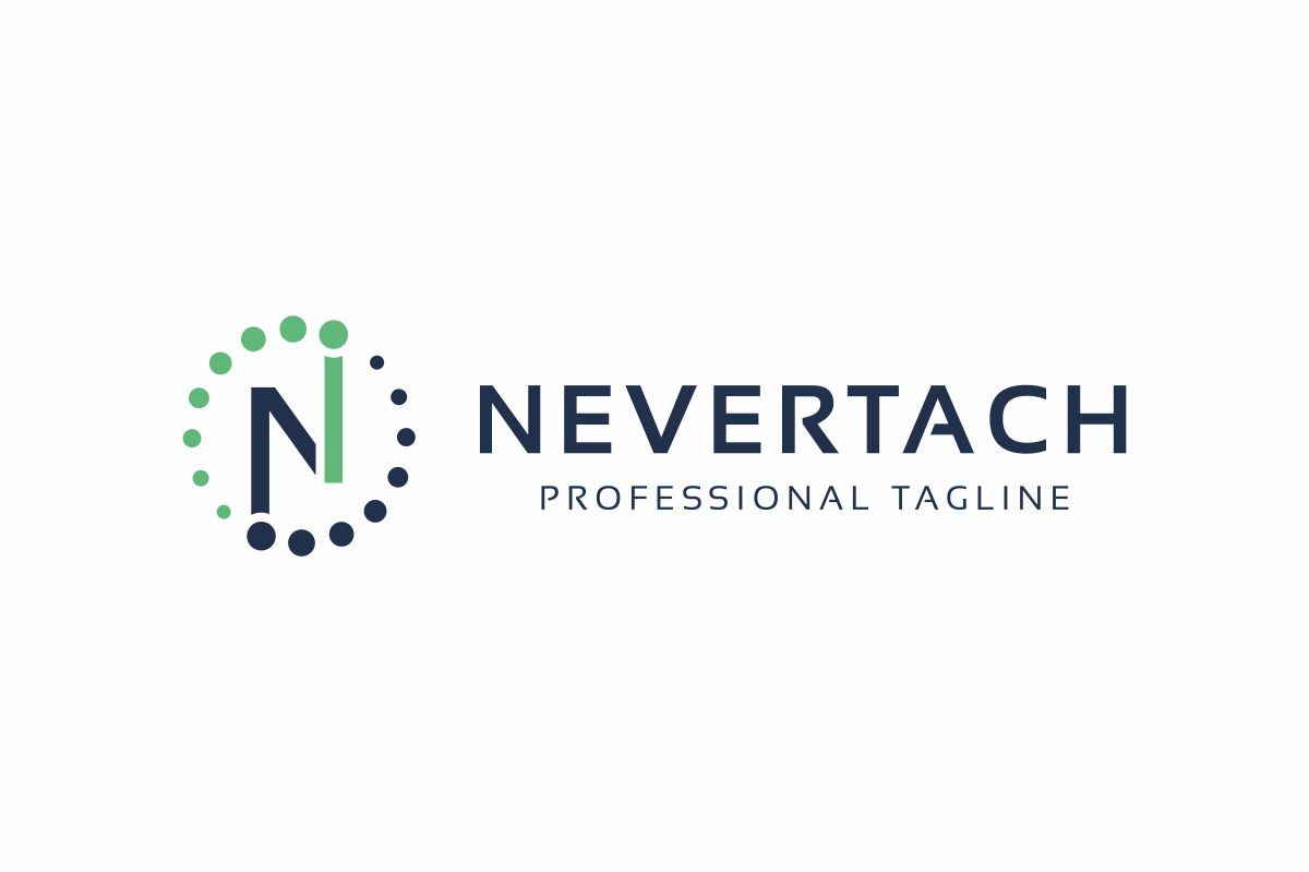 Download Шаблон логотипа "Nevertach N Letter Logo Template" / Nevertach N Letter Logo Template - Шаблон логотипа на тему графика business colorful creative design development glossy letter media n n logo professional studio thin