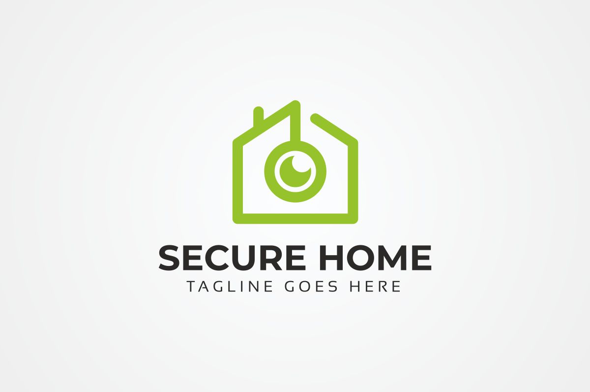 Download Шаблон логотипа "Secure Home Logo Template" / Secure Home Logo Template - Шаблон логотипа на тему графика video camera alarm app brand branding building company construction contractor home house key lock protect protection safe safety secure security